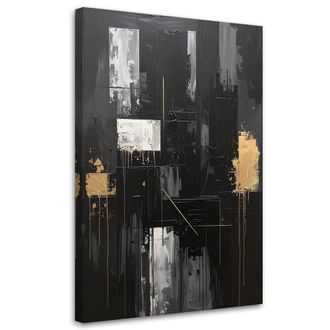 Feeby Impresi&oacute;n De Imagen Formas Abstractas En Negro Y Dorado 70x100