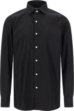 Finamore Napoli Katoenen Shirt - Heren - Casual Overhemden - Zwart - 5XL - Katoen - Overhemden