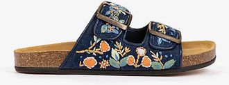 Penelope Chilvers Pool Embroidered Denim Slides