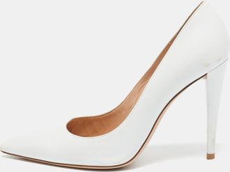 Gianvito Rossi White Leather Decollete Pumps