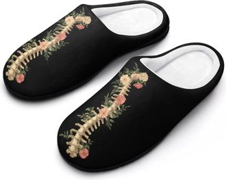 Generic Spine Anatomy Mens House Slippers Memory Foam Washable Cotton Slip on Home Shoes