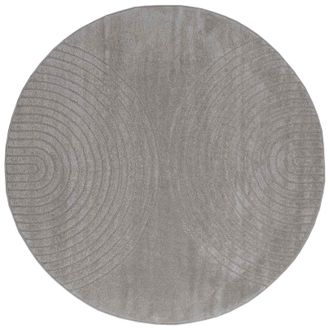 vidaXL Alfombras De &Aacute;rea Redondo Galati Gris &Oslash; 120 Cm Poli&eacute;ster Vidaxl