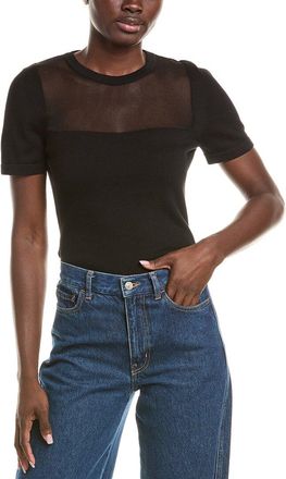 Oscar De La Renta Knit Sheer Top