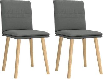 vidaXL Sedie da Pranzo 2 pz Grigio Scuro in Tessuto - Vidaxl