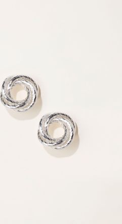 Fat Face FatFace Twist Stud Earrings in Silver Tone