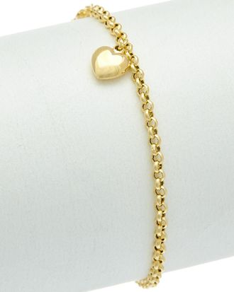 Italian Gold, Inc 18K Italian Gold Puffed Heart Adjustable Length Rolo Bracelet