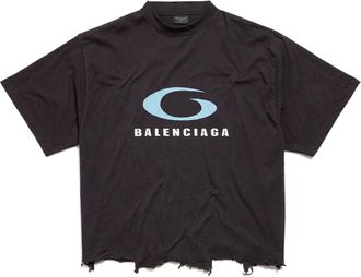 Balenciaga (WMNS) Balenciaga Loop Sports Icon Cropped T-Shirt Black 783399TRVC23521
