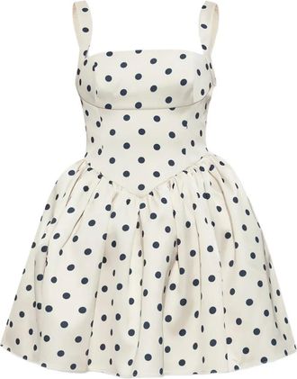 Self Portrait satin mini dress - women - Polyester/Polyester - 10 - White