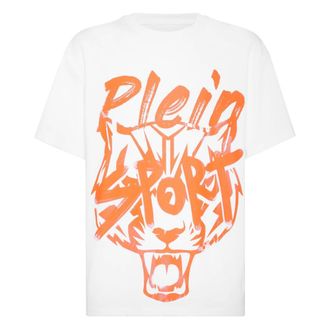 Plein Sport Tops, Heren, Wit, L, Mykonos Fit T-shirt