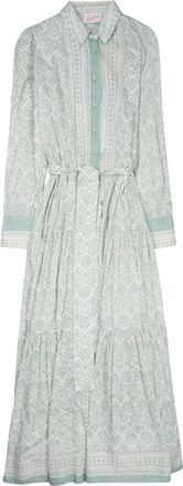MC2 Saint Barth Midi-Length Dress With Geometric Pattern And Matching Belt