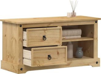 vidaXL Vidaxl - Mueble De Tv Corona Madera Maciza De Pino 100x40x52 Cm