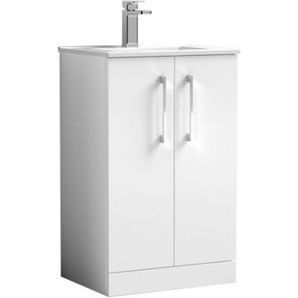 Nuie Nuie - Arno Floor Standing 2-Door Vanity Unit with Basin-2 500mm Wide - Gloss White