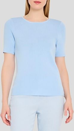Tahari by ASL Short Sleeve Sweater in Ice Blue at Nordstrom, Size X-Large P
