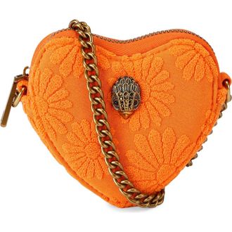 Kurt Geiger Micro Heart Leather Crossbody Bag in Orange at Nordstrom