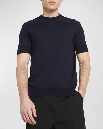 Jil Sander Mens Crewneck Virgin Wool Tee