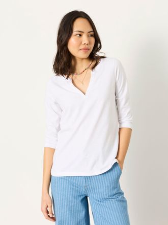 Fat Face FatFace Aster White 3/4 Sleeve T Shirt