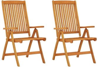 vidaXL Vidaxl - Sillas De Jard&iacute;n Plegables 2 Uds Madera Maciza De Eucalipto