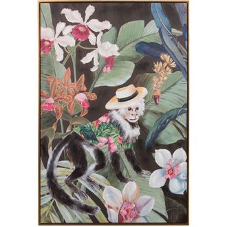 Adda Home Adda Home - Cuadro Macaco Con Marco Dorado 80x4x120 Cm