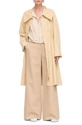 Lafayette 148 New York Travel Cotton Trench Coat in Halo Yellow at Nordstrom, Size X-Large