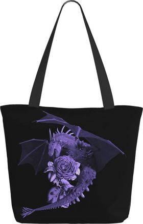 AOOEDM Animal Dragon And Rose Ladies Shopping Bag 13x11x7in.The Perfect ValentineS Day Gift.It Is The Best ValentineS Day Gift For Mom, Daughter, Wife,Etc