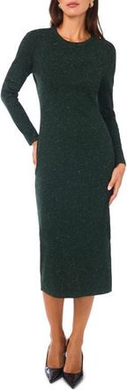 Vince Camuto Metallic Long Sleeve Sheath Dress in Pine Grove at Nordstrom, Size Medium