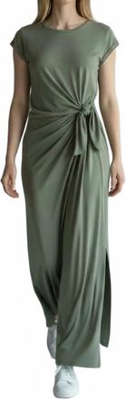Dex Clothing Side Tie Midi Dress In Green