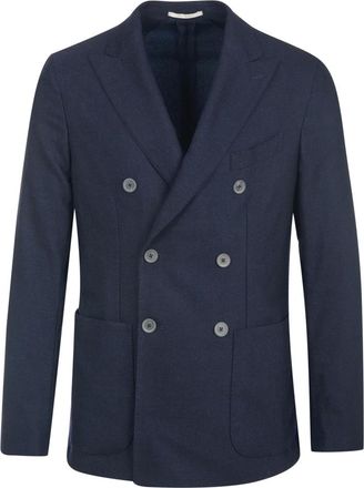 Pal Zileri Dubbelrijige Jas - Heren - Jassen - Blauw - Maat: XL