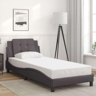 vidaXL Vidaxl - Estructura De Cama Sin Colch&oacute;n Cuero Sint&eacute;tico Gris 80x200 Cm