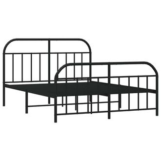Berkfield Home Metal Bed Frame with Headboard & Footboard Black 140x200 cm
