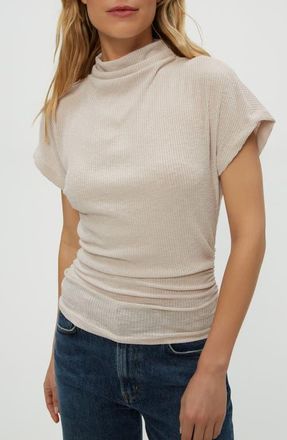 Michael Stars Lara Mock Neck Rib Sweater in Cement at Nordstrom, Size X-Small