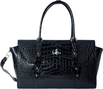 Vivienne Westwood Medium Bettina Handtas - Dames - Handtassen - Zwart - ONE Size - Leer - Tassen