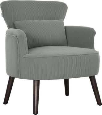 HOMCOM Armchair With Padded Seat And Backrest For Living Room - Light Grey | TJ Hughes