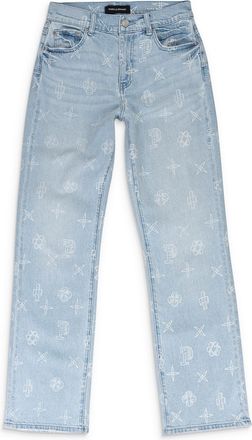 Purple SLIM STRAIGHT OUTLINE MONO LT INDIGO SKINNY JEANS