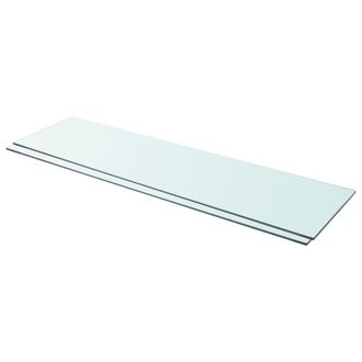 Berkfield Home Shelves 2 pcs Panel Glass Clear 110x30 cm