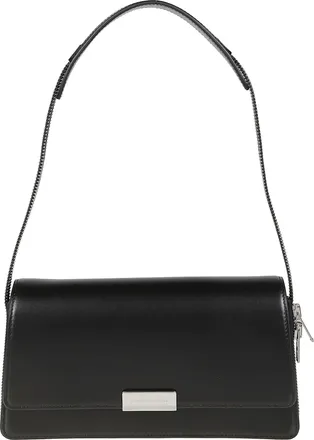 Alexander Wang Black Siren Medium Flap Cow Leather Shoulder Bag