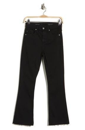 AG - Adriano Goldschmied Farrah High Waist Raw Hem Crop Bootcut Jeans in Sulfur Black at Nordstrom Rack, Size 23