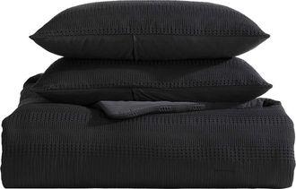 Kenneth Cole Reversible Variegated Waffle 14-Piece Comforter Set in Black at Nordstrom Rack, Size Queen