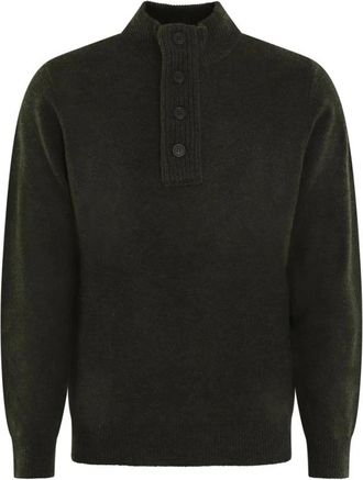 Barbour Essential gebreide trui met halve rits - Heren - Coltruien - Groen - S - Truien & Vesten