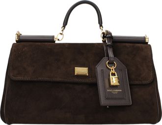 Dolce & Gabbana Handtassen Mt Sicili&euml; Dames Su&egrave;de Bruin/Ebbenhout