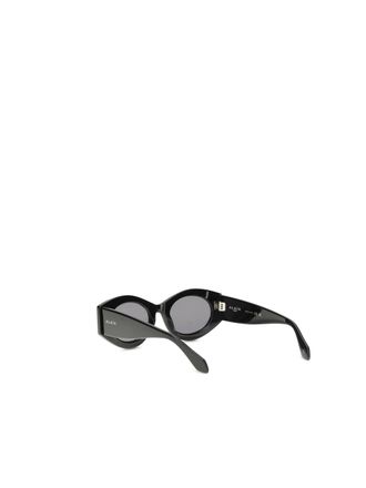 Alaia Womens Sunglasses Oval Black-Grey Black-Black-Grey Acetate Black/black/grey