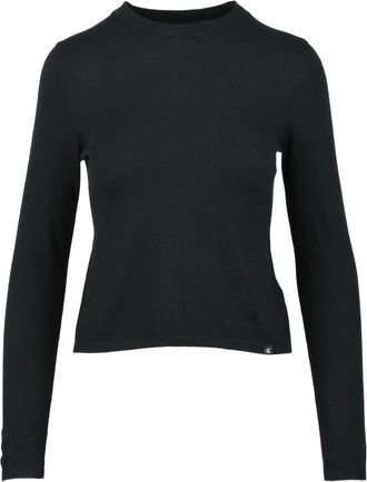 Calvin Klein Jeans Maglia Sottogiacca - Dames - Ronde hals truien - Zwart - S - Katoen - Truien & Vesten