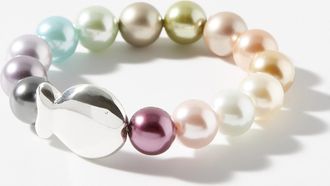 Clio Blue Womens Chunky colourful pearl bracelet