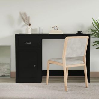 Berkfield Home Desk with Drawer Black 115x50x75 cm Engineered Wood | Size: 115 x 50 x 75 cm