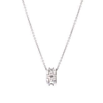 Bulgari Parentesi Ring Pendant Necklace 18K White Gold
