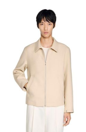 Sandro Zip-up jacket in Beige at Nordstrom, Size Xx-Large