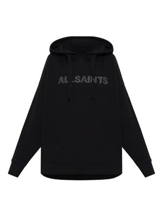 AllSaints Ettienne pins-graphic hoodie - women - Organic Cotton - M - Black