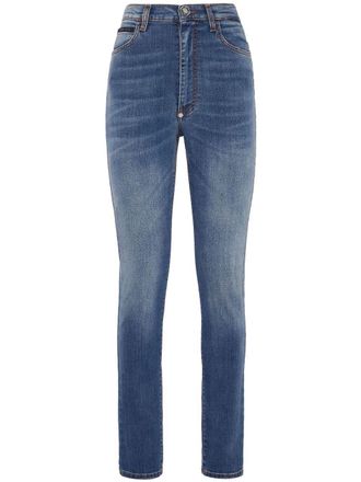 Philipp Plein high-rise skinny jeans - women - Elastane/Cotton - 28 - Blue
