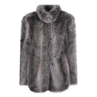 Frankie Shop Denia Faux Fur Cinched Jacket - Dames - Jassen - Beige - Maat: XS Zijde
