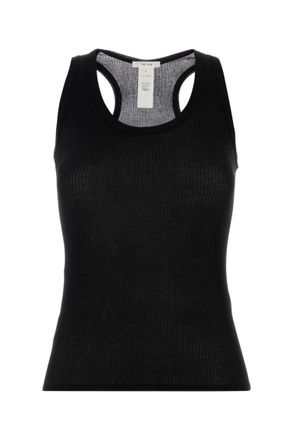 The Row Black Knitted Scoop Neck Top