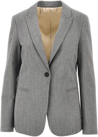 Alberta Ferretti Pinstriped tailored single-breasted jacket Woman 40